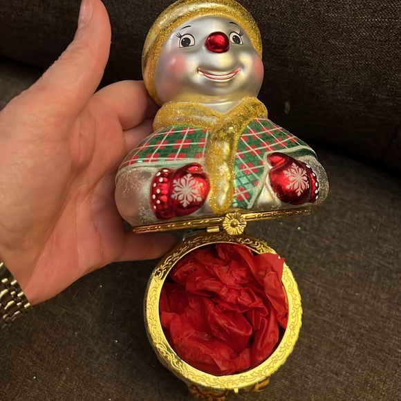 CHRIS RADCO LARGE SNOWMAN TRINKET BOX - Picture 10 of 12